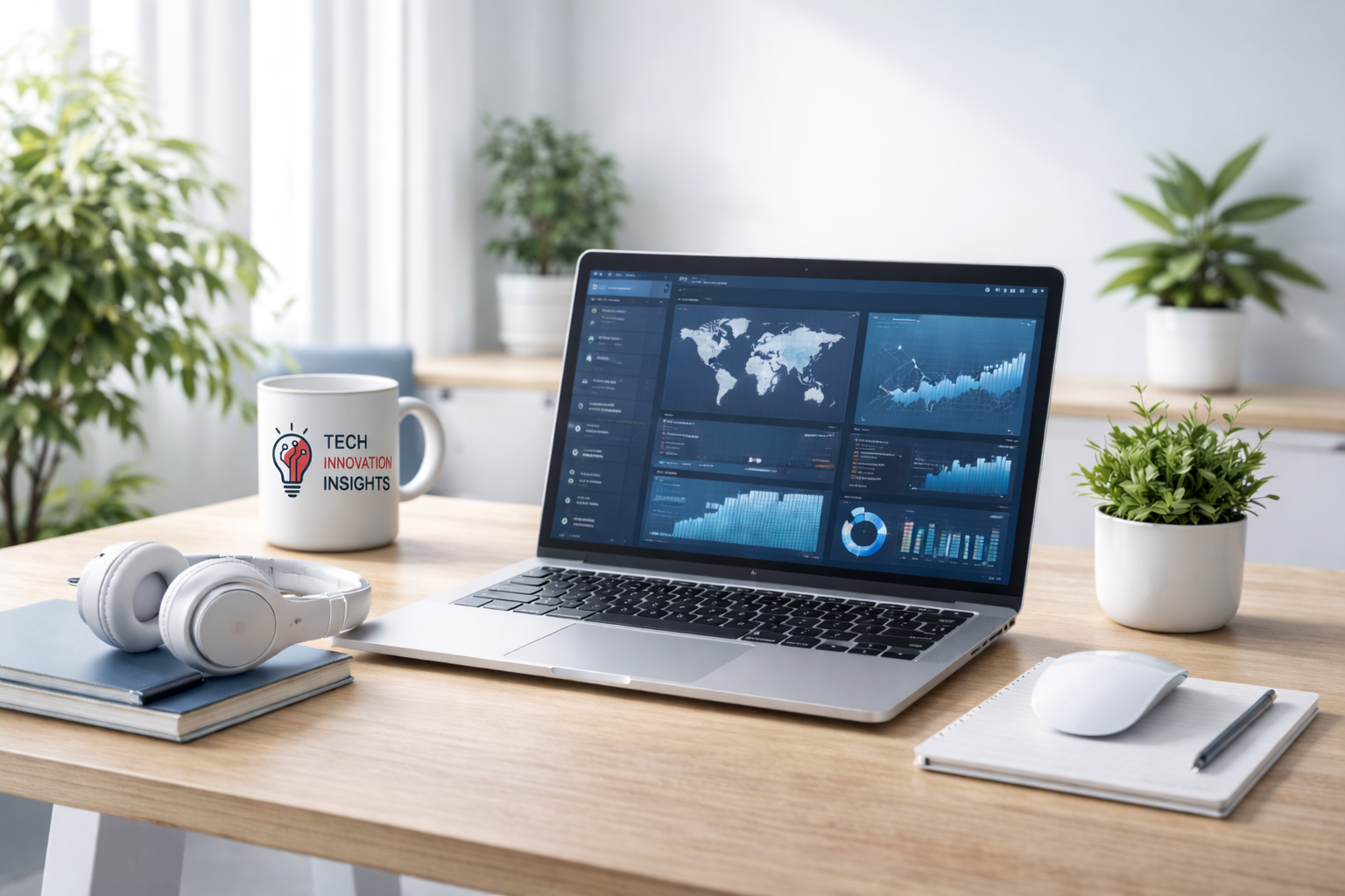 tii laptop w mug on desk